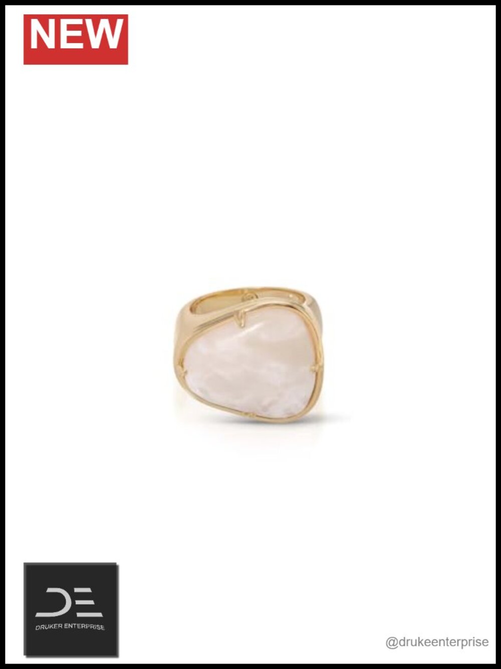 18k Gold Plated Statement Ring for Women, Solstice Ring, Gift for Her, Size 8